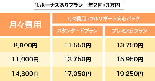 ボーナスありプラン 年2回・3万円