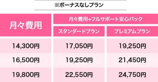 ボーナスなしプラン